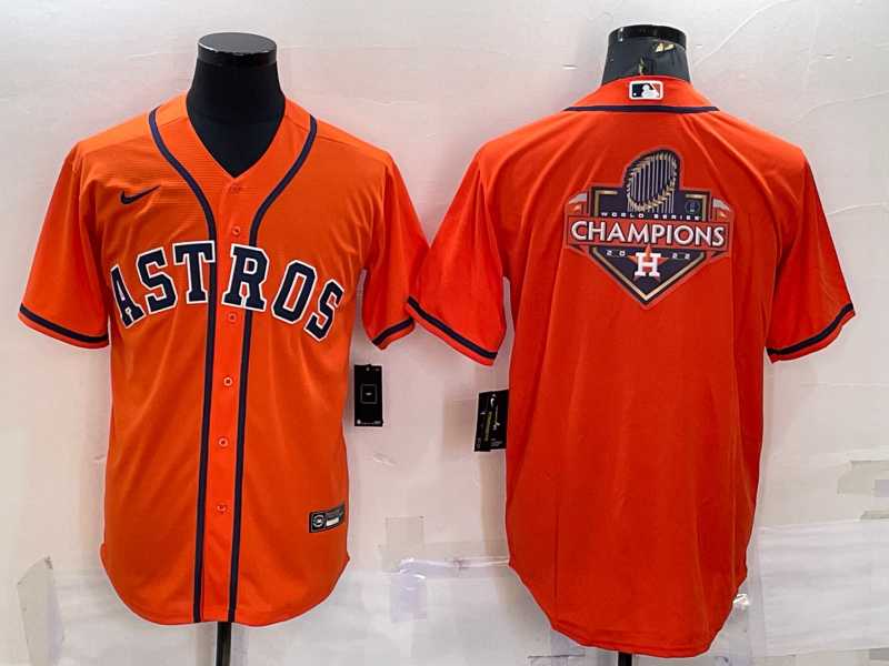 Mens Houston Astros Orange Champions Big Logo Stitched MLB Cool Base Nike Jersey->houston astros->MLB Jersey